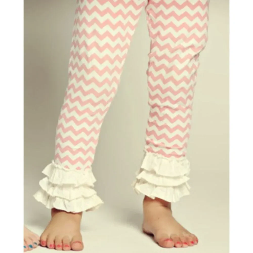 NEW Matilda Jane girls leggings 18 2 8 Tickle Me Pink Good Hart stripe chevron